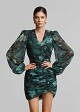 Printed mini dress with ruched details