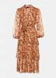Rochie midi cu volane și print etnic