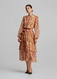 Frilled midi dress in ethnic print