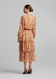 Frilled midi dress in ethnic print