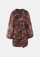 Leopard print mini muslin dress