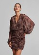 Leopard print mini muslin dress