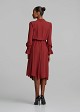 Midi wrap dress with asymmetric ruffles