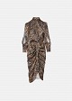 Midi leopard-print dress with a satin finish