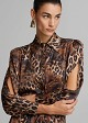 Midi leopard-print dress with a satin finish