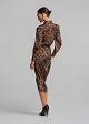 Midi leopard-print dress with a satin finish