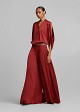 High-waisted wide-leg trousers with a satin finish