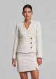 Bouclé fitted blazer with a V-neckline