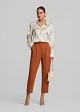 Satin-look shirt with baroque print
