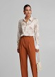 Satin-look shirt with baroque print