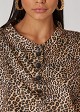 Animal print hoodie with buttons
