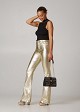 High waisted flared jeans in foil look