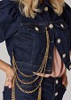 Cropped denim jacket with detachable chains