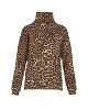 Animal print turtleneck sweater