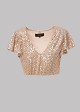 Crop top with sequins and ruffles
