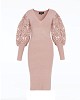 Knitted dress with sleeves in lace