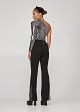 High waisted bell trousers with rhinestones