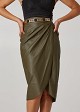Pencil midi skirt in leather look