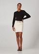 Leather look quilted mini skirt