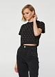 Crop top with strass print