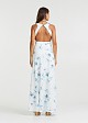 Printed maxi dress with pleats