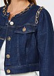 Cropped jean jacket decorated with chains