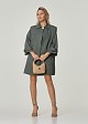 Cloche trench coat with pleats