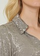 Wrap blouse with jacquard print