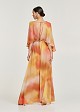 Maxi dress in orange ombre print