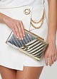 Mixed metallic clutch bag silver and gold