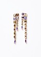 Drop earrings with multi-colored stones