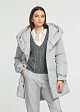 Mid length puffer jacket with bold hood