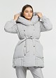 Mid length puffer jacket with bold hood