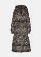 Longline animal print puffer coat