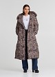 Longline animal print puffer coat