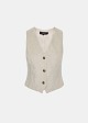 Corduroy vest with embossed floral pattern