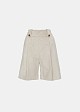 Corduroy pleated bermuda shorts