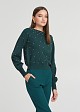 Knitted blouse with pearls allover