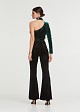 One- shoulder top in velvet look