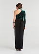 One- shoulder top in velvet look