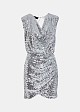 Sequined mini cowl neck dress