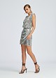 Sequined mini cowl neck dress