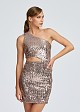 Mini one shoulder sequin dress with cut out