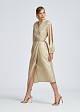 Midi wrap dress with split on the sleeves