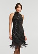 Dress with sequins and fringes