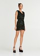 Sequined mini cowl neck dress