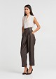 High waisted baggy pants in leather look