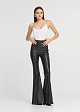 Bell pants in leather look