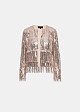 Sequin jacket with fringes