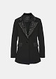 Blazer with decorative rhinestones on the collar